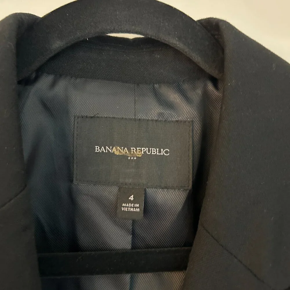 Banana Republic Women's Double Breasted Cadet Blazer in Black Size 4